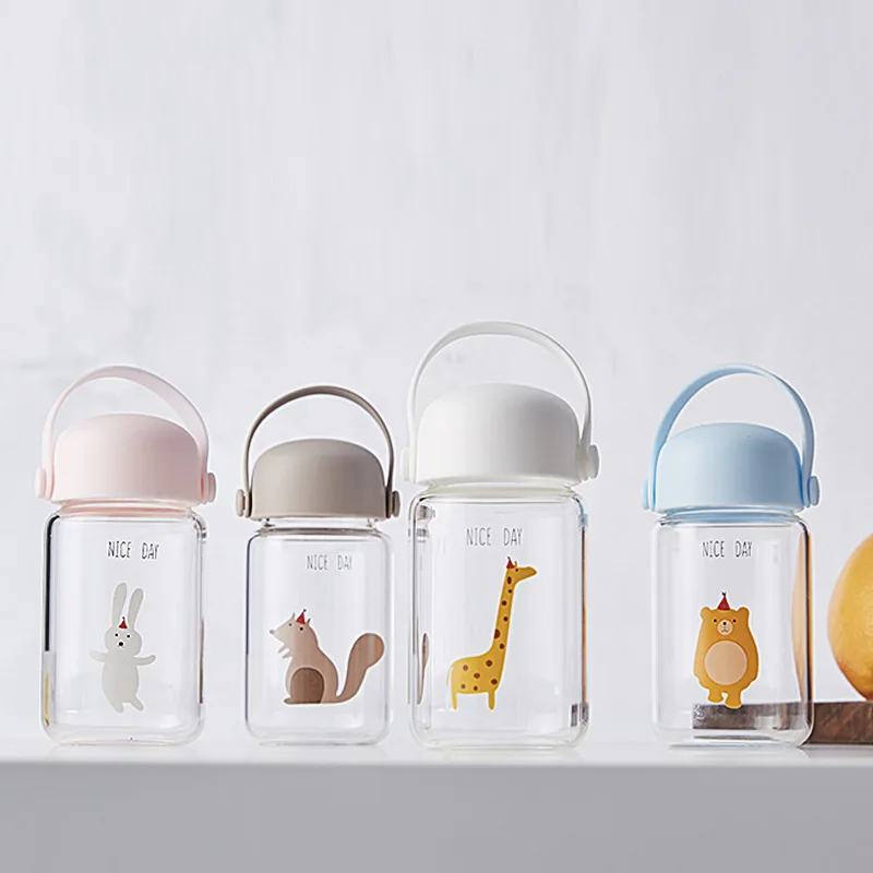 260 мл Стекло бутылка с крышкой веревкой бутылки для питьевой воды стильная