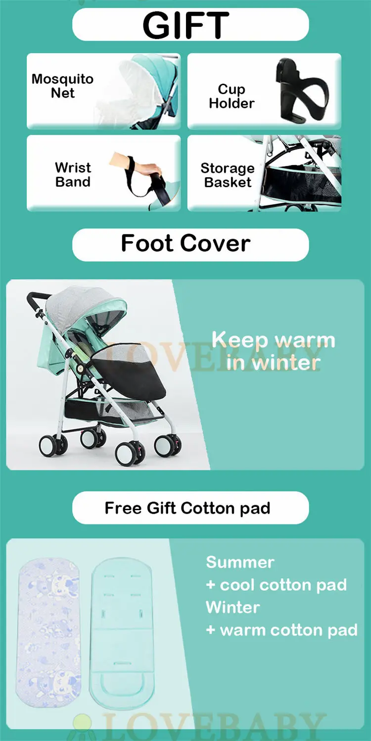 IIILOVEBABY детская коляска 2 в 1 детская коляска Легкая Складная