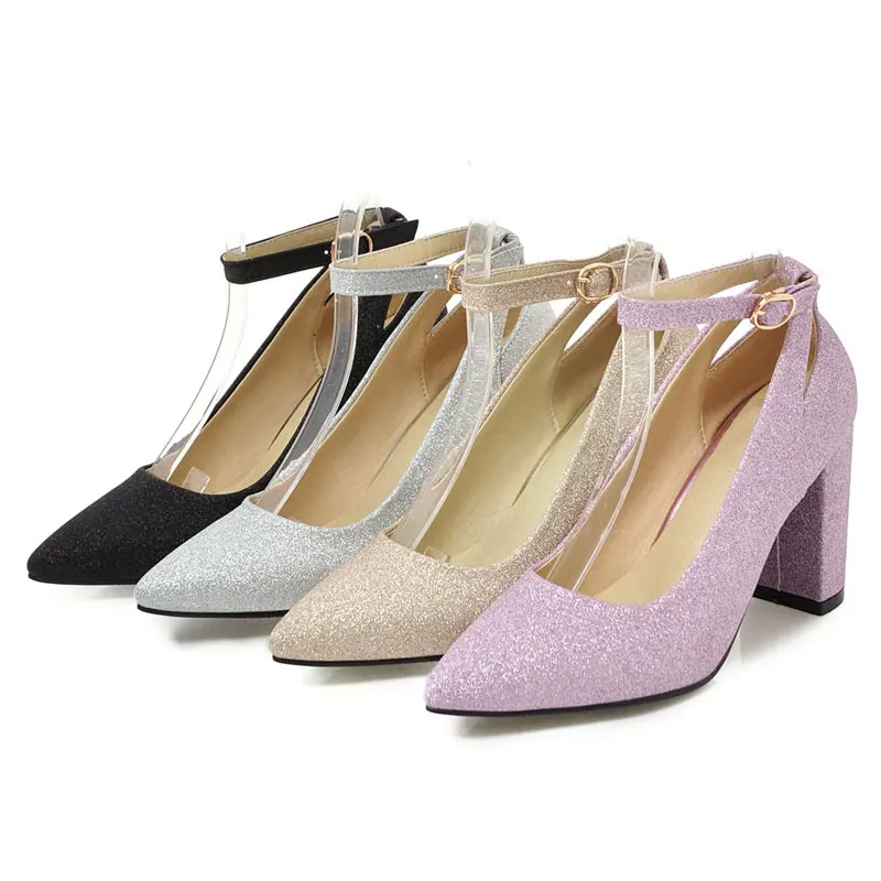 Женские туфли лодочки на высоком каблуке с ремешком щиколотке|glitter high heel shoes|high heels