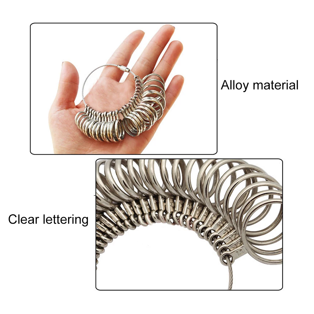 

Metal Finger Ring US UK EU Gauge Sizer Jewelry Making Size Measuring Tools Set