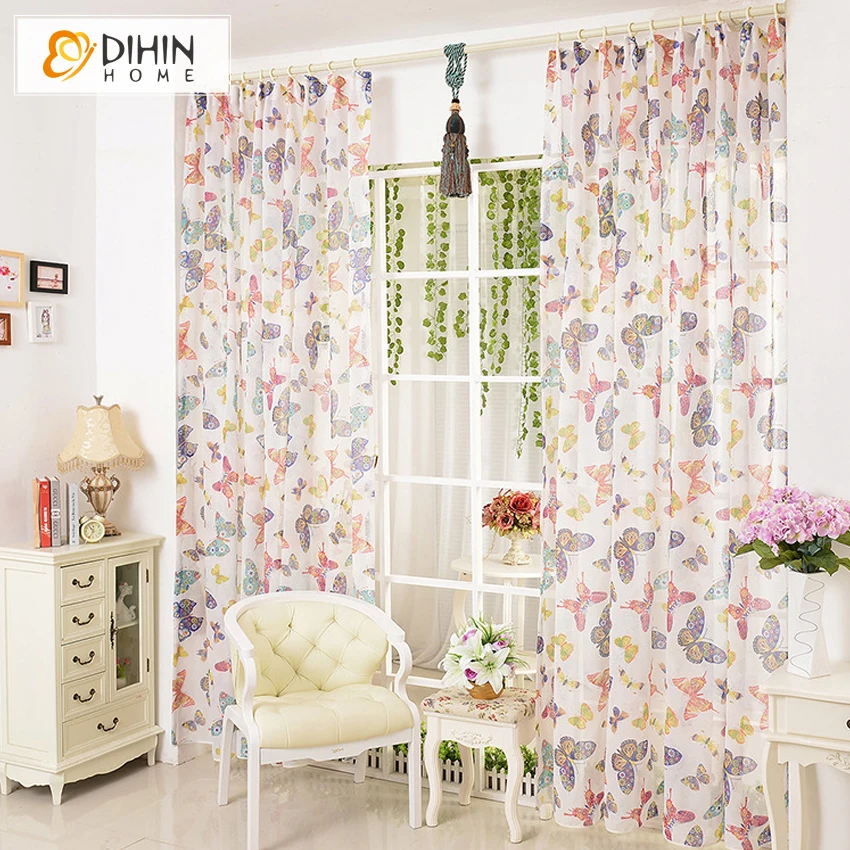 1 шт. занавески бабочки для гостиной|curtains for wide windows|curtains small windowscurtain room |