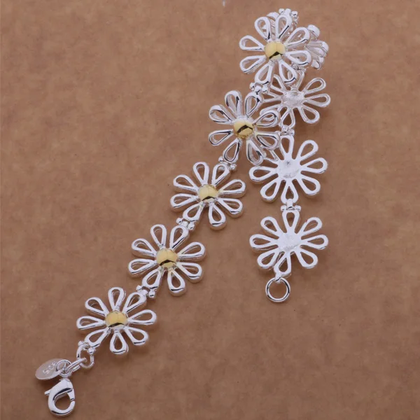 Браслет женский из серебра 925 пробы с разделением цветов|jewelry daughter|jewelry boxjewelry ct |