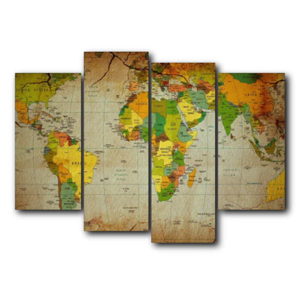 

Laeacco Middle East Map Canvas Prints Home Decoration Wall Art Poster Pictures Oil Painting For Living Room Bedroom No Frame