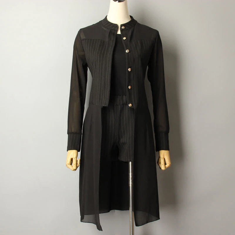 Женский офисный костюм из двух предметов повседневный топ + шорты большого