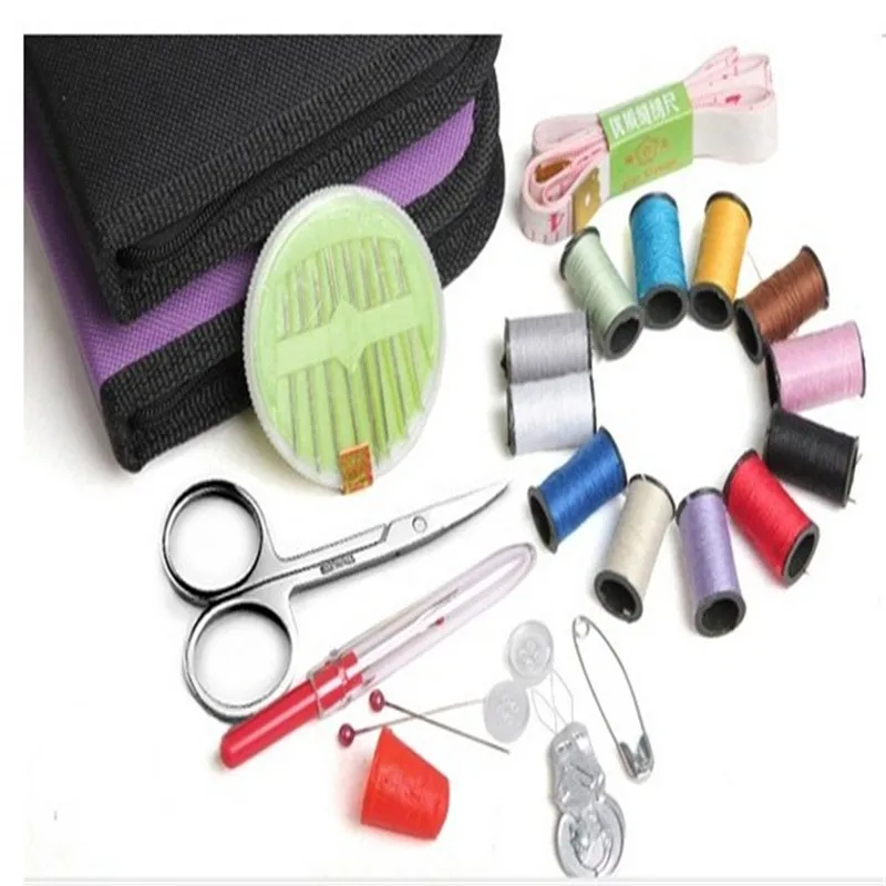 

12 Needle Tape Scissor Multifunction Threads Sewing Kits Portable Useful Travel Home Tools