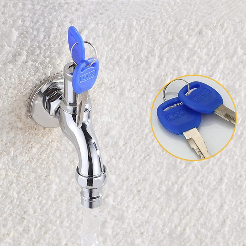 Портативный смеситель для воды бытовой уличный кран с замком и ключом из сплава