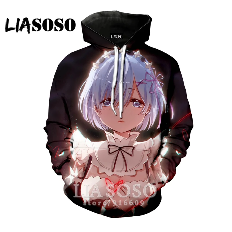 15 Забавный 3D принт для женщин мужчин аниме логотип homme Harajuku Re Zero Rem толстовка одежда толстовки уличная толстовка модная рубашка E778 - Цвет: 15