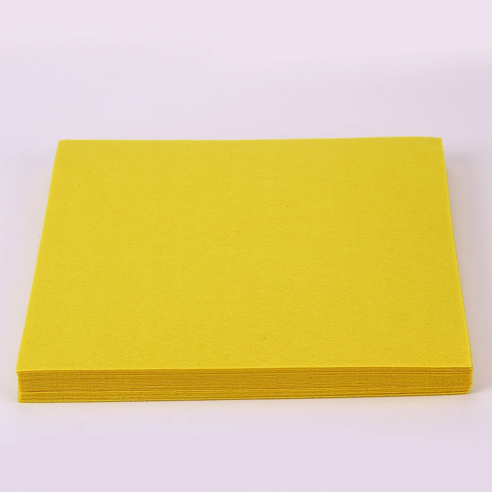 Pure Colour DIY Felt Fabric Yellow Color 30X30CM 1mm Plain Cloth Pack Craft Sewing Squares Nonwoven Patchwork | Дом и сад