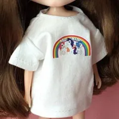 7 1 шт. 1/6 кукла аксессуары кукла Blyth одежда 30 см Кукла наряд мультяшная футболка для куклы Барби - Цвет: 7