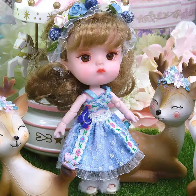 blueberry 1/12 BJD кукла 26 шарнирное тело 14 см мини кукла DODO ob11 кукла с экипировкой обувь куклы с макияжем и коробкой Набор подарочных игрушек - Цвет: blueberry