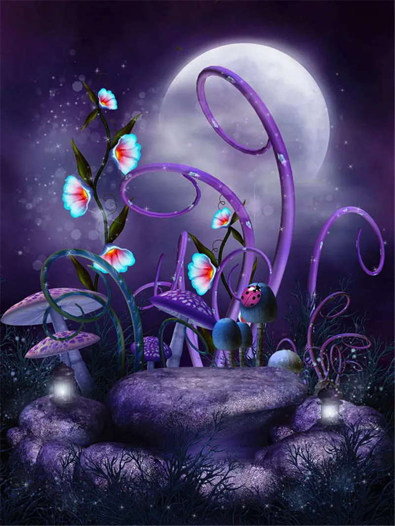 Готический Сказочный фон для новорожденных фотография цифровая печать Фон гриб