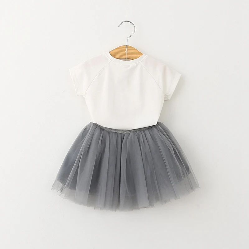 2 шт./компл. летняя футболка с изображением кошки и юбка пачка|girls clothing|kids girlgirl short |