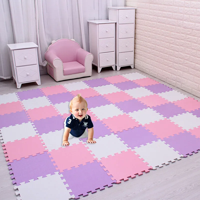 

meiqicool baby EVA Foam Play Puzzle Mat/ 18 or 24/lot Interlocking Exercise Tiles Floor Carpet Rug for Kid,Each 29cmX29cm