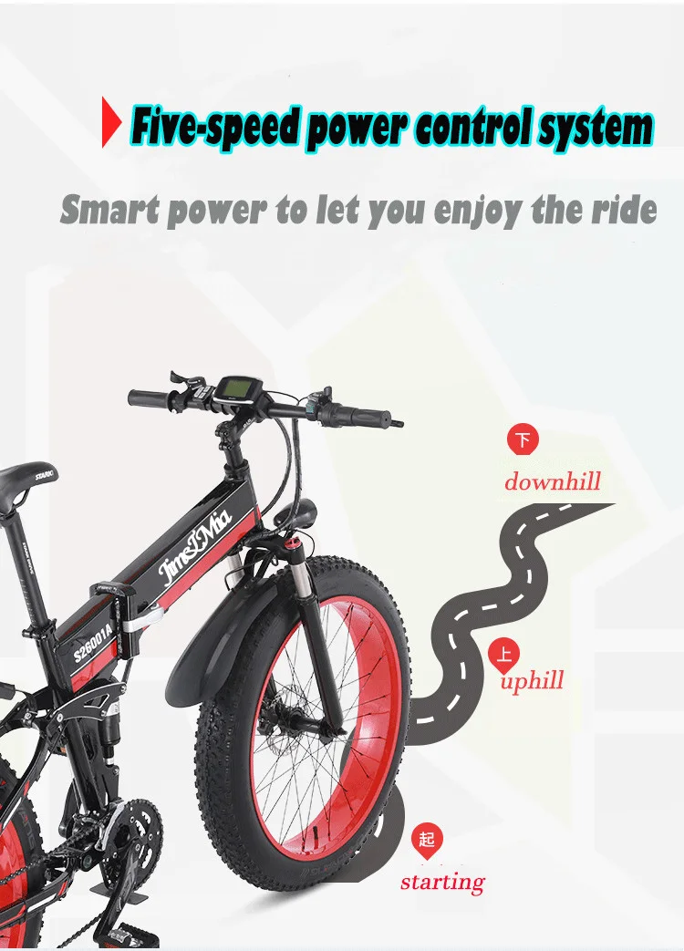 48V500W Снежный и горный bike2" складной велосипед 4,0 fat tire Электрический литиевый аккумулятор мопед рама из алюминиевого сплава