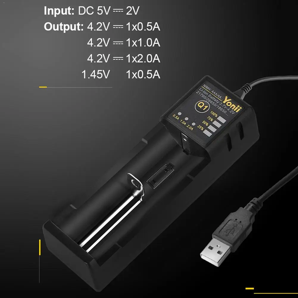 18650 зарядное устройство 26650 USB Смарт никель водород AA AAA 21700 один слот литиевая