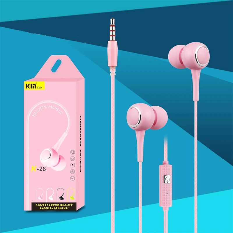Проводные наушники In-Ear 3 5 мм с микрофоном для спортивной музыки стерео бас