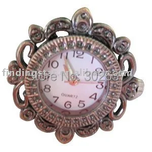 Бесплатная доставка 5 шт. старину меди цветочный Круглая Форма циферблат Шарм