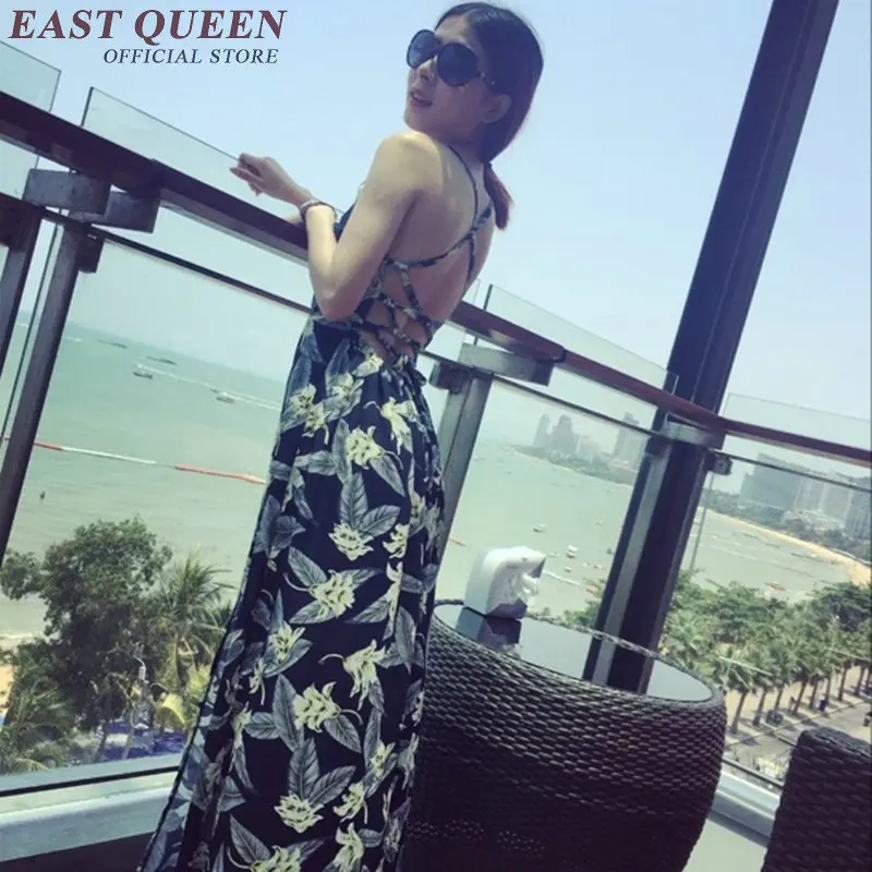 Женское пляжное платье туника с открытой спиной и цветочным принтом|sea dress|tunic