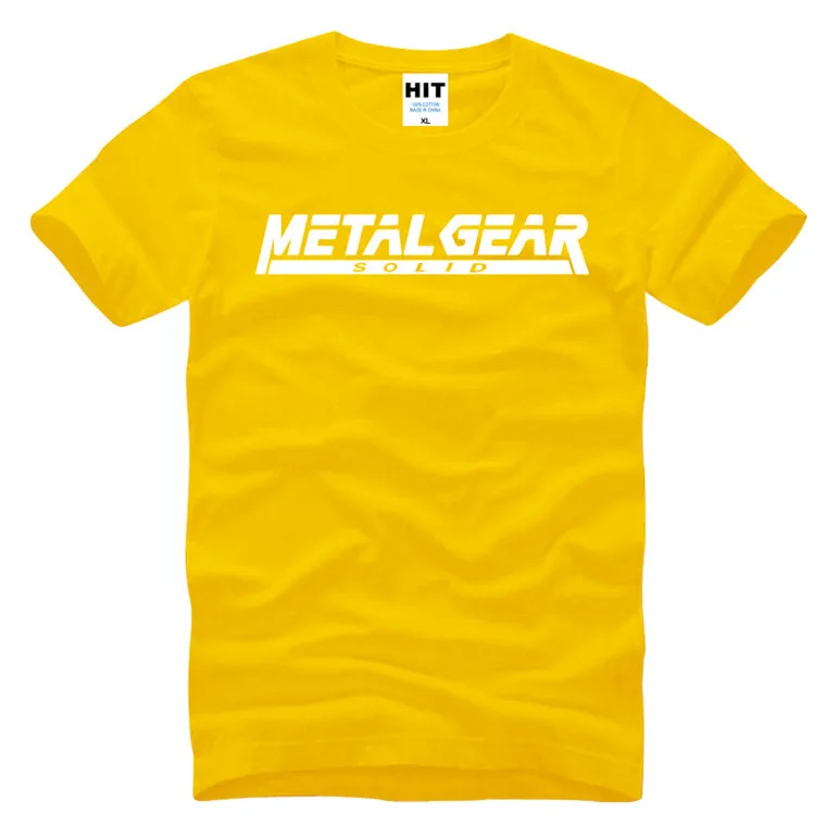 Игра MGS Metal gear, одноцветная Мужская футболка с буквенным принтом, футболка, новая хлопковая футболка с коротким рукавом, футболка, Camisetas Masculina