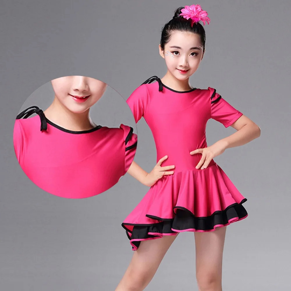 Girls Latin Rumba Dance Dress Flamenco Tango Ballroom Dancing wear Costumes Match Headpiece | Детская одежда и обувь