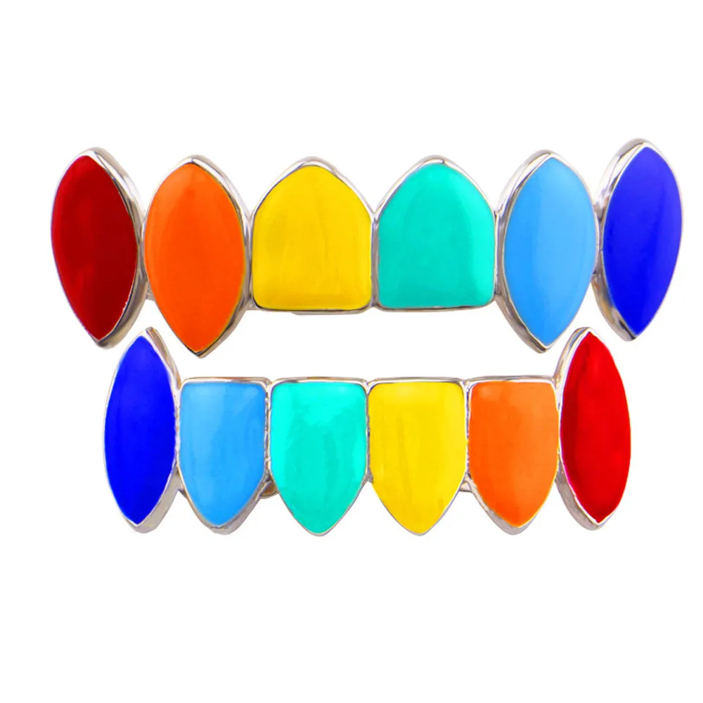 2018 горячая Распродажа радуга хип-хоп ЗУБЫ верхней и нижней насадка на зубы