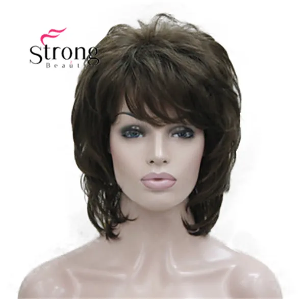 StrongBeauty короткий мягкий аксессуар для волос пушистой цветок коричневый Классический колпачок синтетический парик женские волосы парики выбор цвета