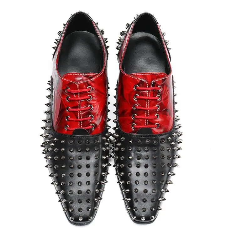 Туфли мужские кожаные с заклепками Роскошные Дизайнерские повседневные лоферы