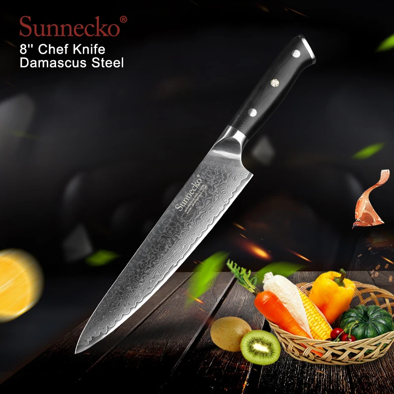 SUNNECKO 3 шт. Кухня ножи Набор Утилита поварской нож для тонкой нарезки режущие