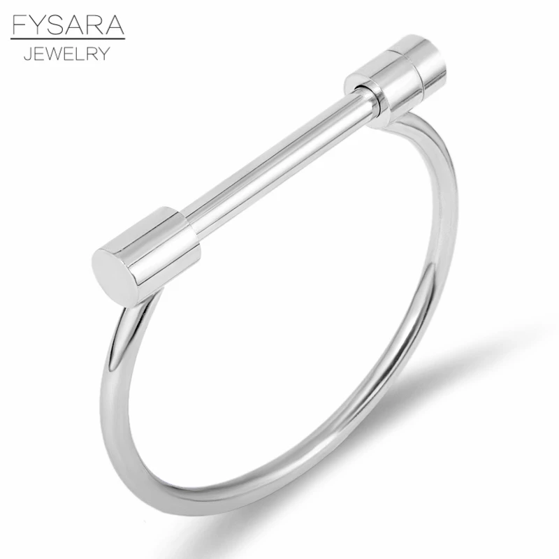 silver Роскошный бренд, винтажные ювелирные изделия в стиле панк для мужчин, нержавеющая сталь, женский золотой браслет, D форма, верхняя рука, браслет, любовник, винт, браслет, подковы - Окраска металла: silver