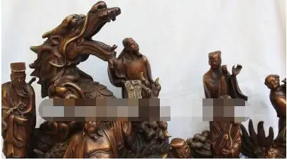 19 &quotДинастия Китайский дворец Фиолетовый Бронзовый Дракон Восемь бессмертных