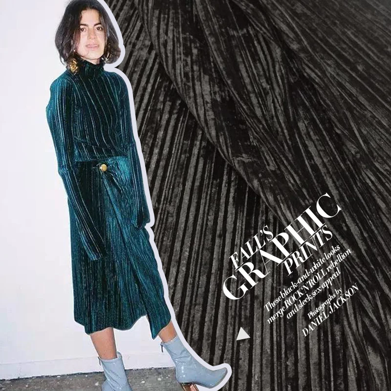 1 шт. однотонная Полиэстеровая плиссированная Вельветовая ткань для осени и зимы