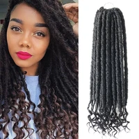 18inch goddess faux locs crochet hair crochet braids faux locks with curly ends ombre synthetic braiding hair extension