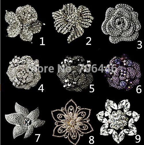 Большой Свадебный букет Украшенные стразами брошь в виде цветка розы Морская