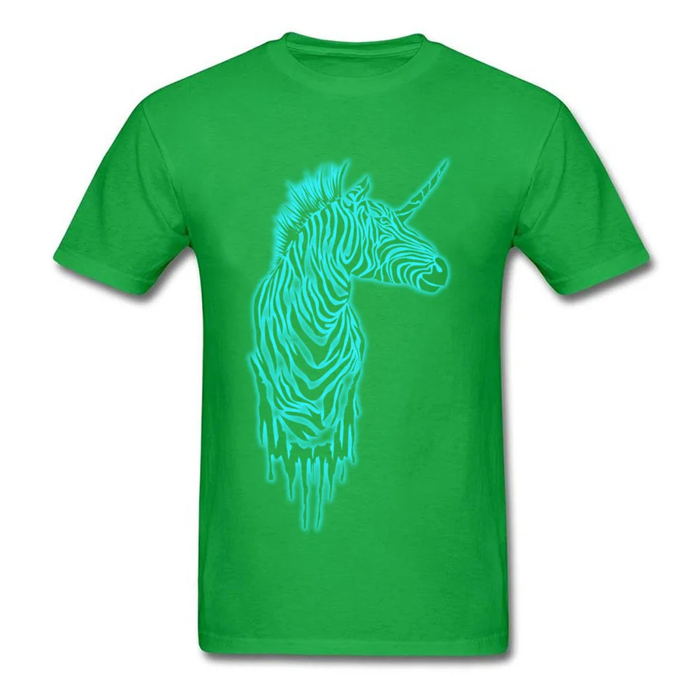 Светящаяся футболка Zebra 100% хлопок Мужская Дизайнерская рубашка с коротким