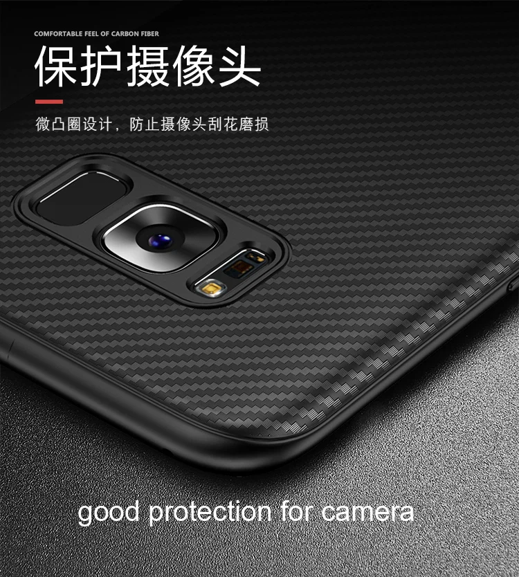 iPaky Carbon Fiber Cover Case For Samsung Galaxy S8 Plus Ultra thin Slim Soft Protector |