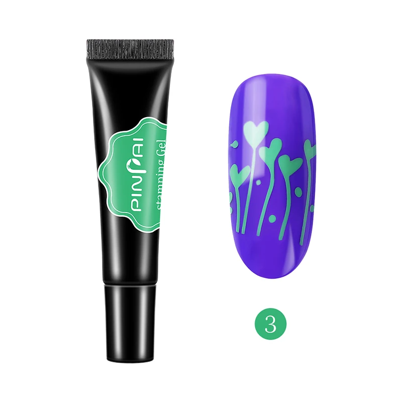 NO.3 Grass Green Гель-лак для ногтей Pinpai, 8 мл, 8 цветов, печать с печатью, масло, УФ-лак для ногтей, лак для ногтей, тиснение, узор - Цвет: NO.3 Grass Green