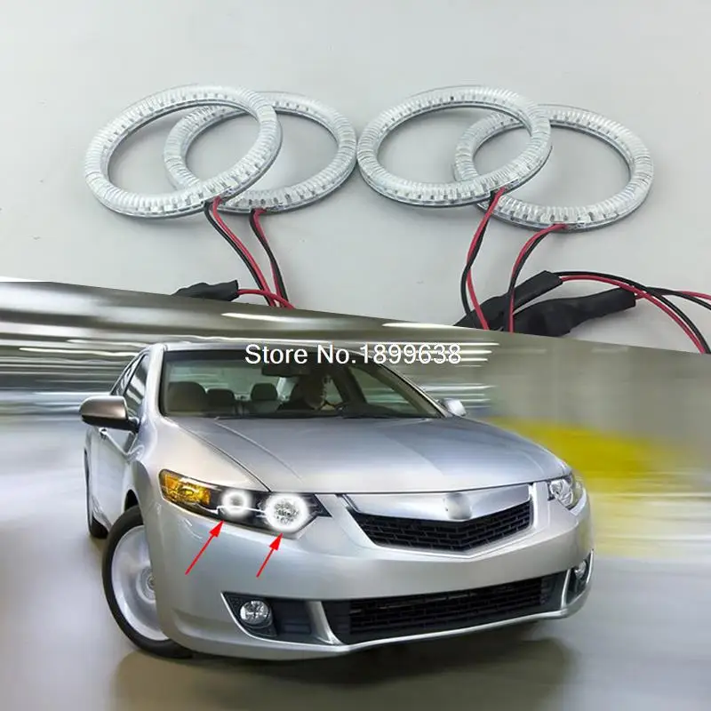 4 шт. супер яркие красные, синие, желтые, белые 3528 smd led angel eyes halo Кольца автомобильный Стайлинг для acura tsx 2009-2012
