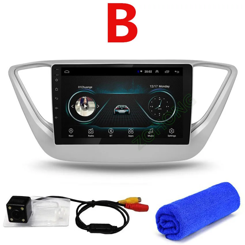 Gray 2.5D GPS CAM 2.5D Android 9,0 автомобильный DVD мультимедийный плеер для hyundai Solaris Accent gps-навигация, радио, стерео рекордер головного устройства BT - Цвет: Gray 2.5D GPS CAM