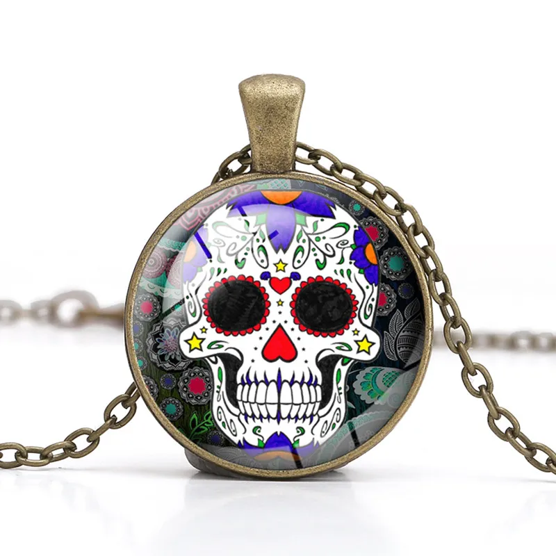 Подвеска Canuomen Sugar Skull ожерелье маска из омертвевшей кожи скелет винтажный