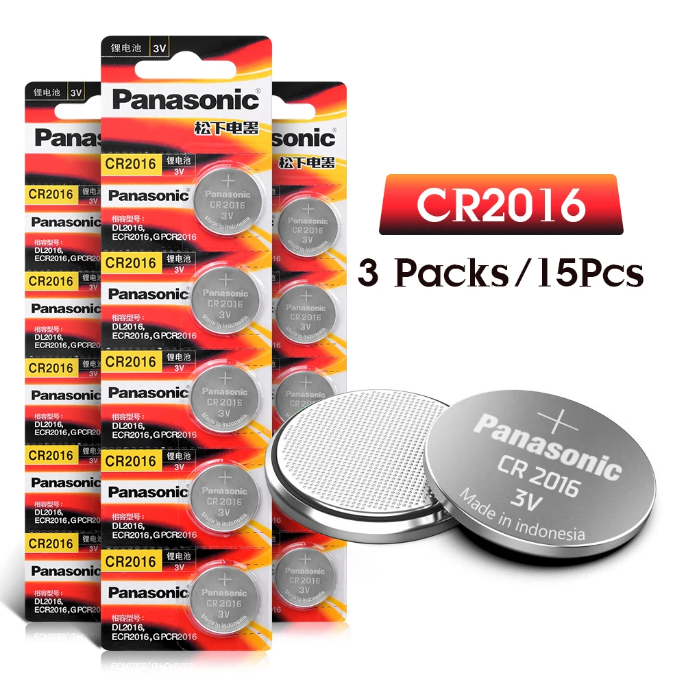PANASONIC 15 шт. cr2016 BR2016 DL2016 LM2016 KCR2016 ECR2016 3 В Кнопка ячейка монета литиевые батареи для часов игрушечный автомобиль