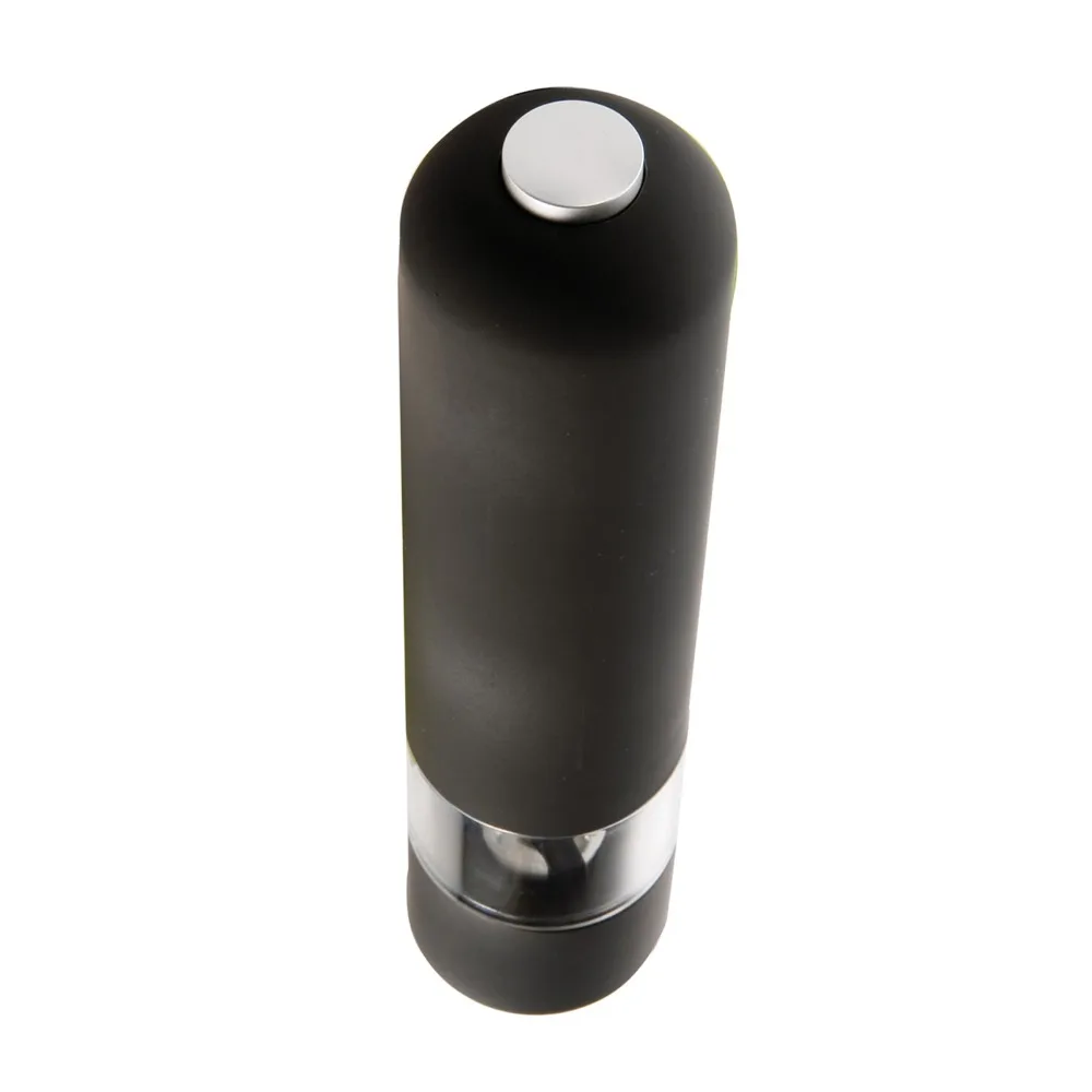Новая Черная электрическая мельница для перца керамическая соли питание от