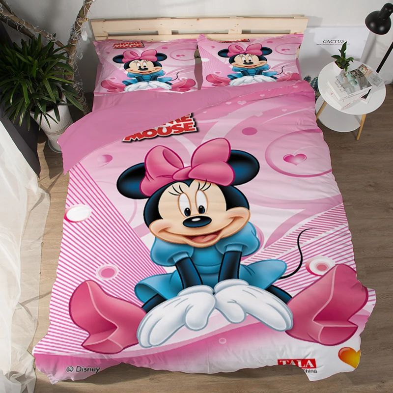 Disney mickey mouse bedding set for kids bed decor king size quilt cover full bedspread 3pcs children home textile promotion new | Дом и сад