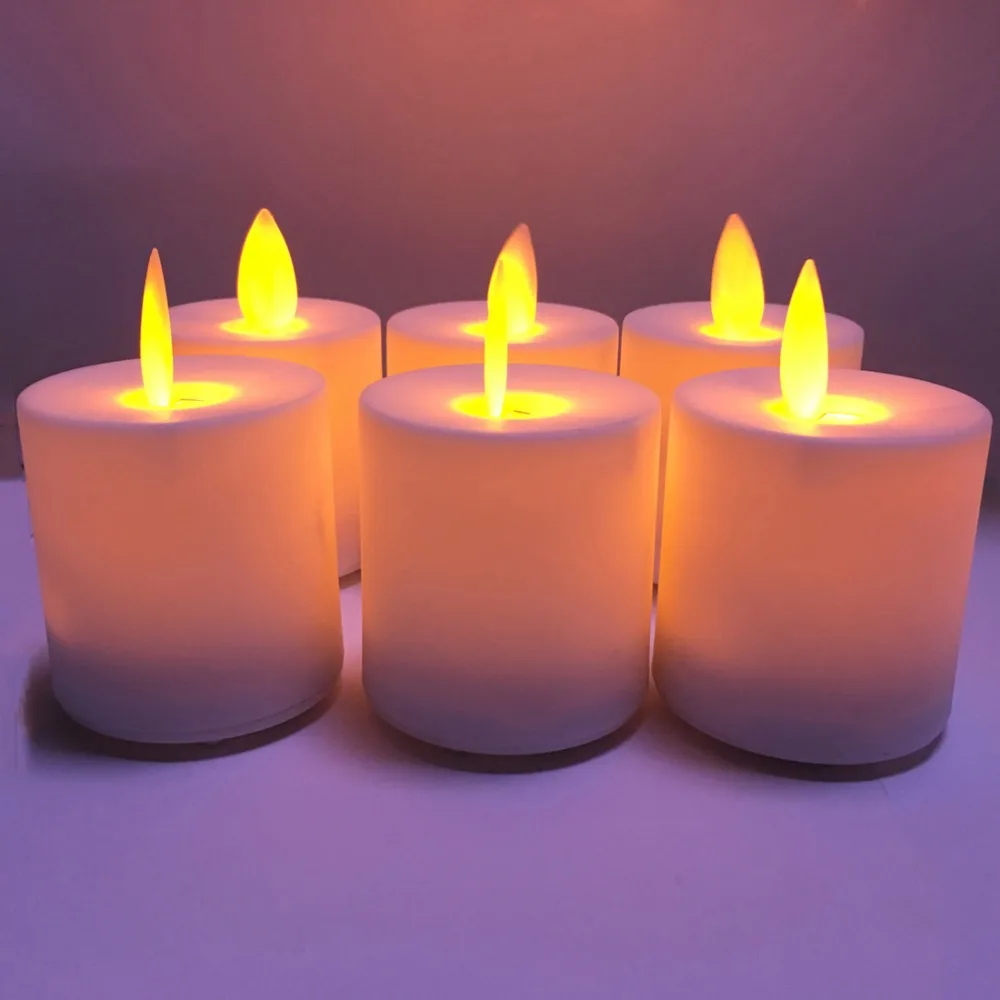 6 штук танцующее пламя беспламенные velas de led реалистичный светильник на