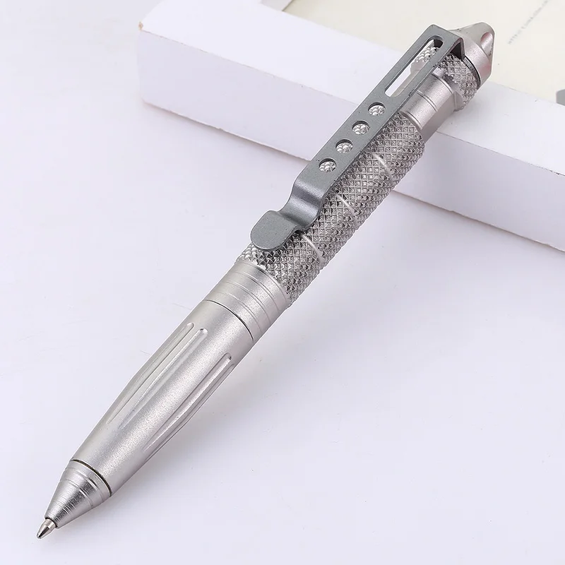 Портативный тактический самообороны поставки Тактические Pen Tool безопасности защиты личной защиты Вольфрам Сталь противоскольжения ручка самооборона самообороны ручка вольфрамовым самооборона оружие тактический - Цвет: Серебристый