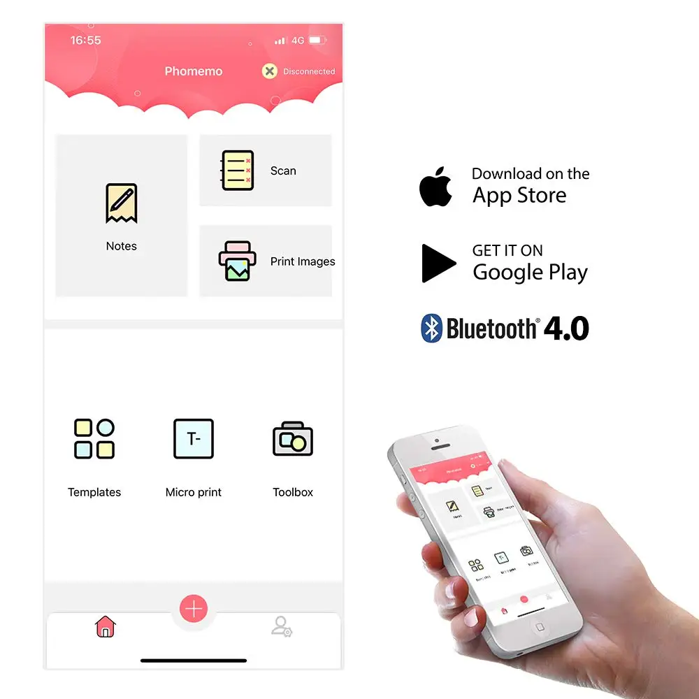 Phomemo Мини Bluetooth беспроводной бумажный Карманный принтер портативный мгновенный