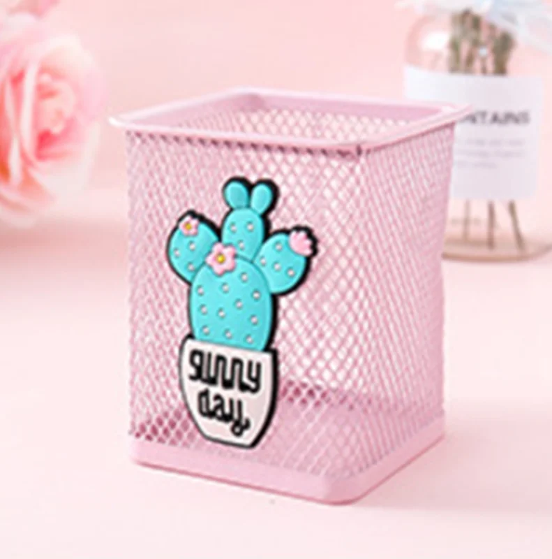 Kawaii розовый единорог кактус Фламинго квадратный канцелярский ящик для хранения управление чехол Подставка для ручек и карандашей подставка студенческие канцелярские принадлежности - Цвет: 4