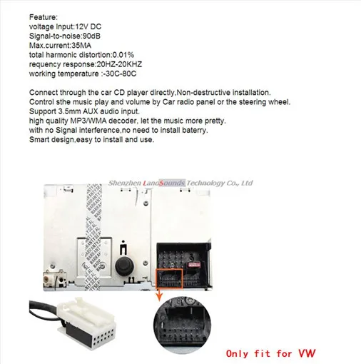AUX USB адаптер MP3 Интерфейс 12 булавки для VW Beetle EOS Golf GTI Jetta Passat Polo Tiguan TOUAREG Touran Audi A3 A4 S4 TT превосходная
