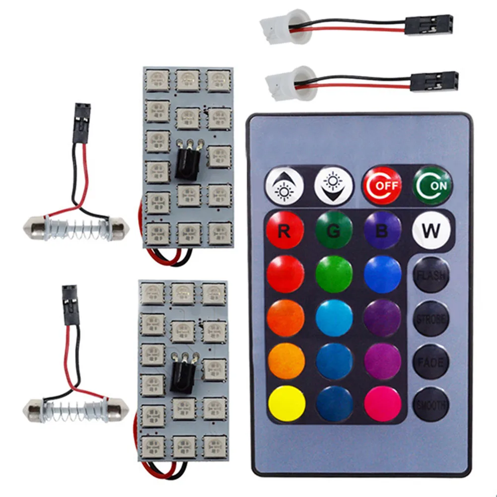 RGB 5050 15SMD Светодиодная панель для автомобиля интерьерные огни с дистанционным