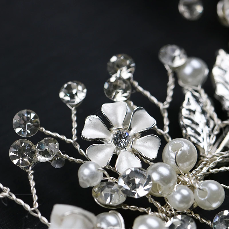 Роскошные 3 цвета свадебные повязки на голову с жемчужинами и кристаллами