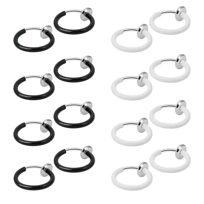 2 Colors 16pcs Клипсы на серьги поддельные серьги не пирсинг весенние серьги для чувствительных ушей поддельные серьги для ушного хряща - Окраска металла: 2 Colors 16pcs